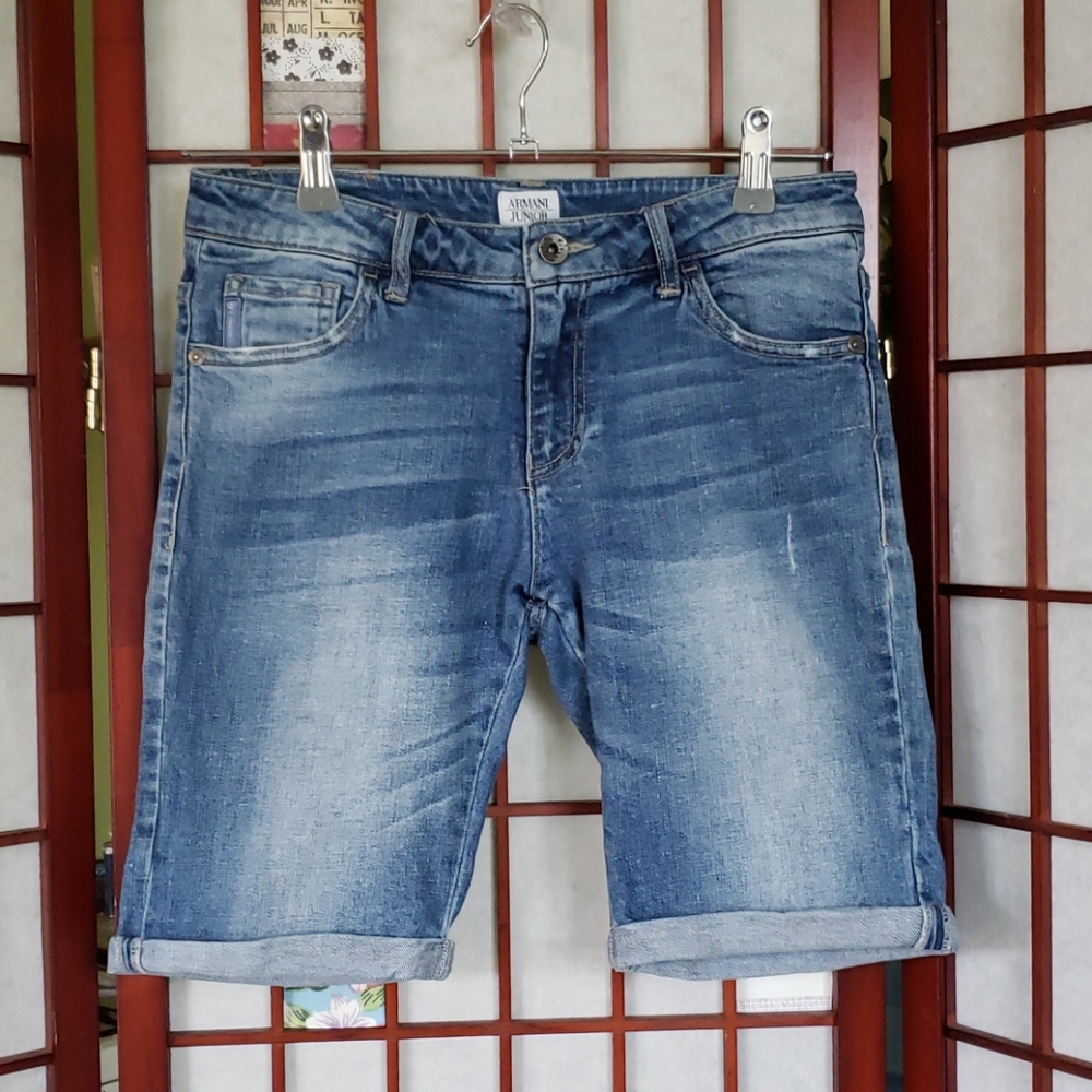 Armani junior distress girls jeans shorts 12A